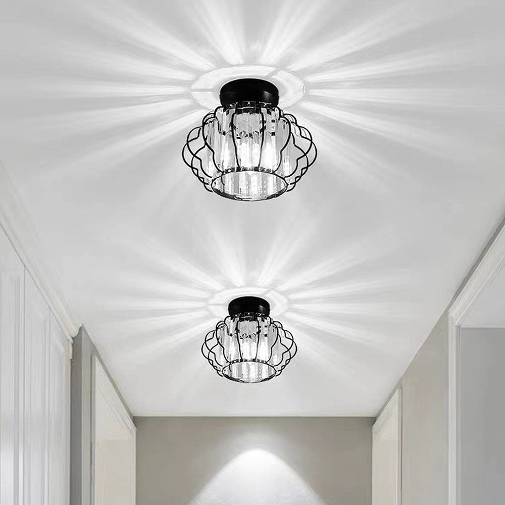 Gold Crystal Hallway Ceiling Light