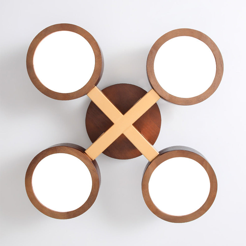 Iron Wood Modern LED Bedroom Ceiling Light