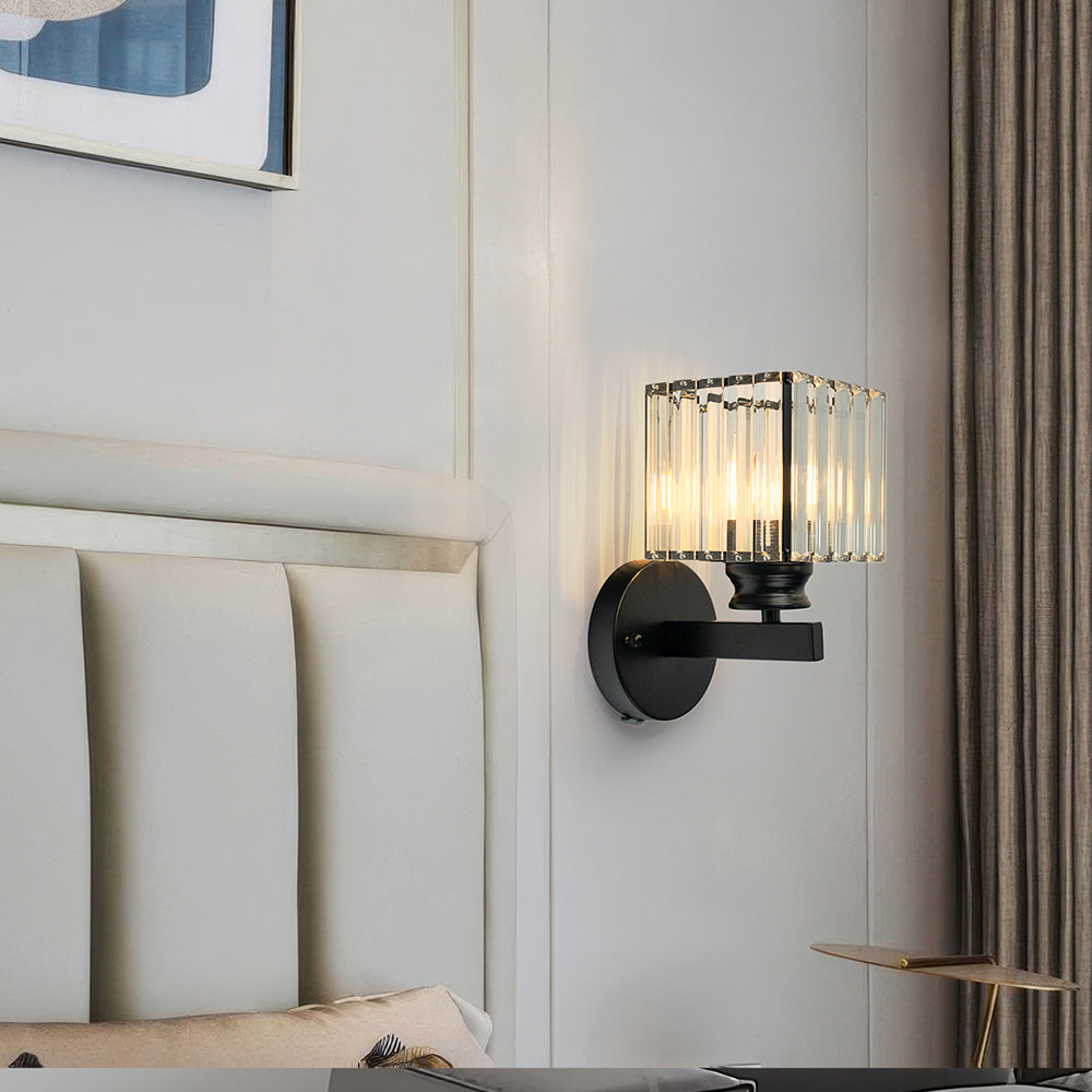 Crystal Round Or Square Hallway Wall Light