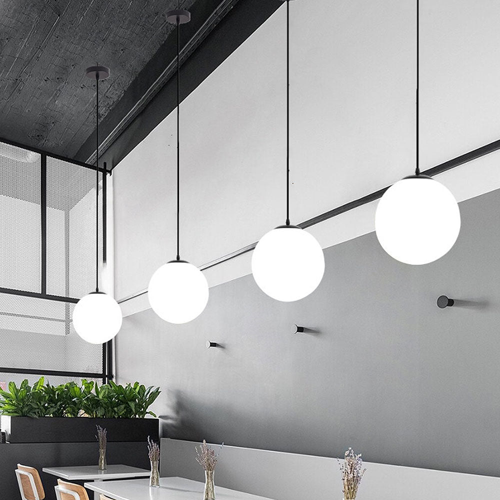 Simple Glass 1 Head Restaurant Pendant Light