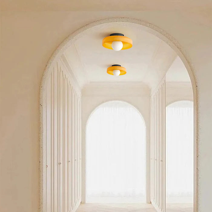 Modern Round Glass Flush Mount Kitchen Ceiling Light