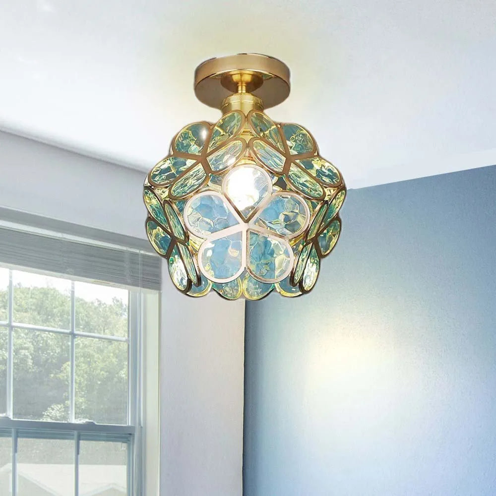 Flowers Style Glass Ceiling Hallway Lighting