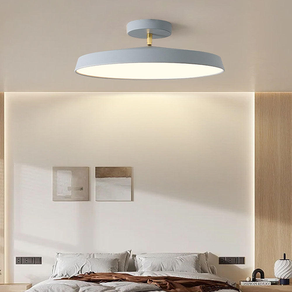 Minimalist White LED Semi-Flush Ceiling Light
