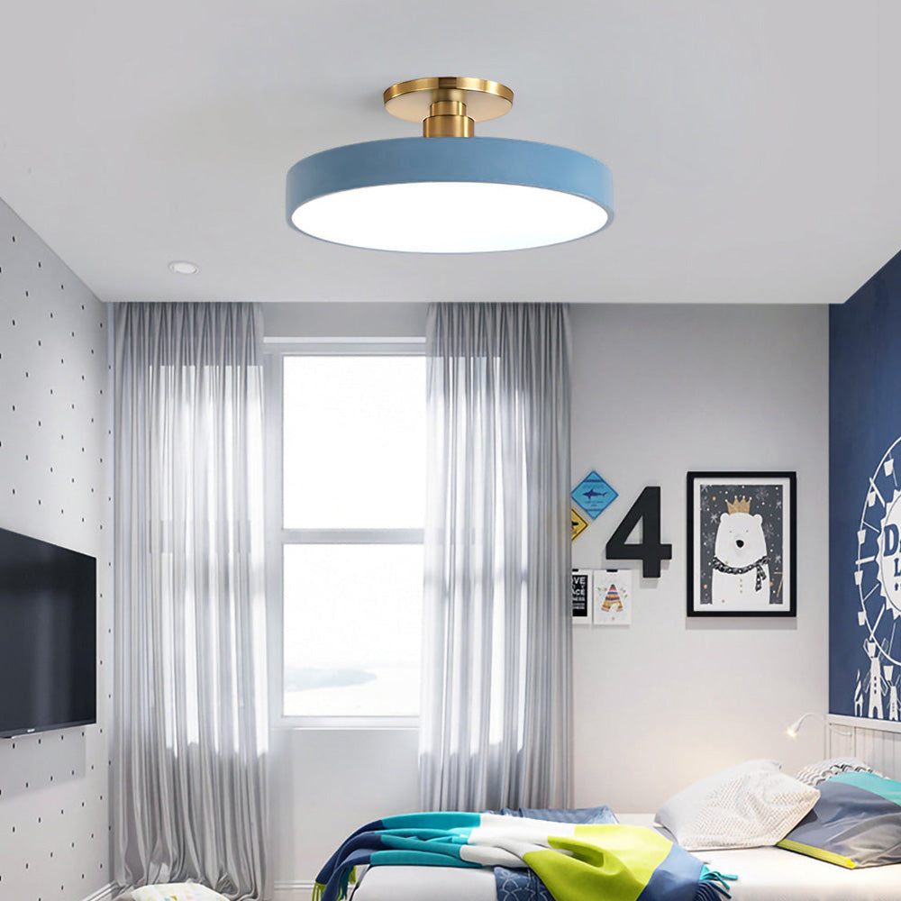 Minimalist Circular LED Semi Flush Ceiling Light