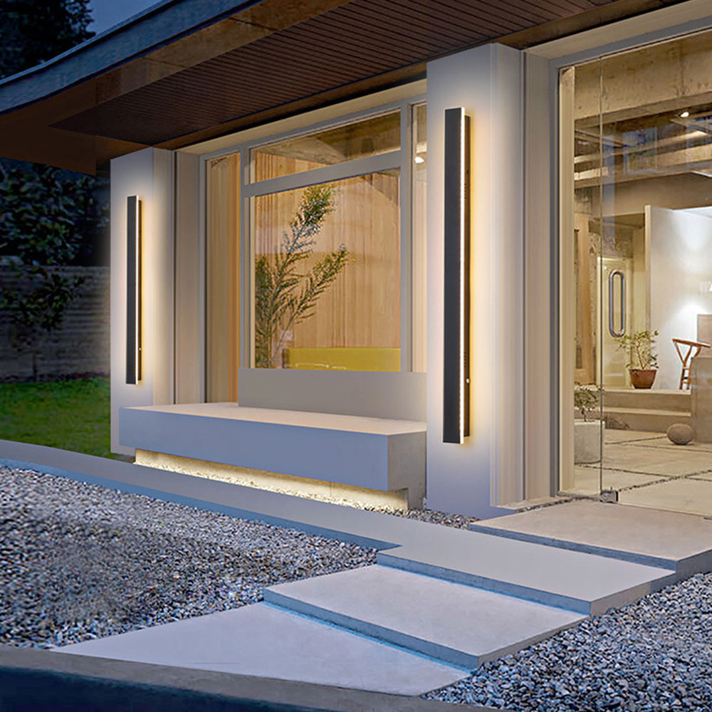 Industrial IP65 Modern Long Black Acrylic LED Outdoor Wall Lights