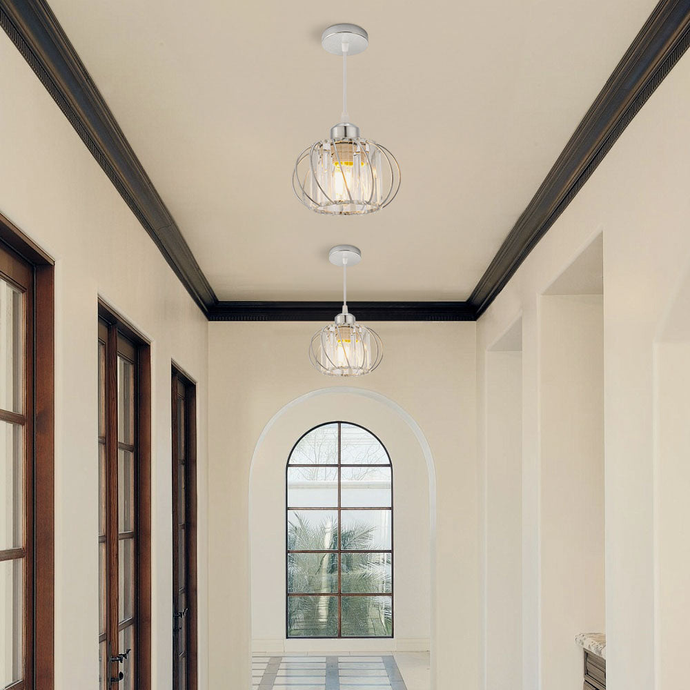 Nordic Simple Globular Glass Hallway Pendant Light