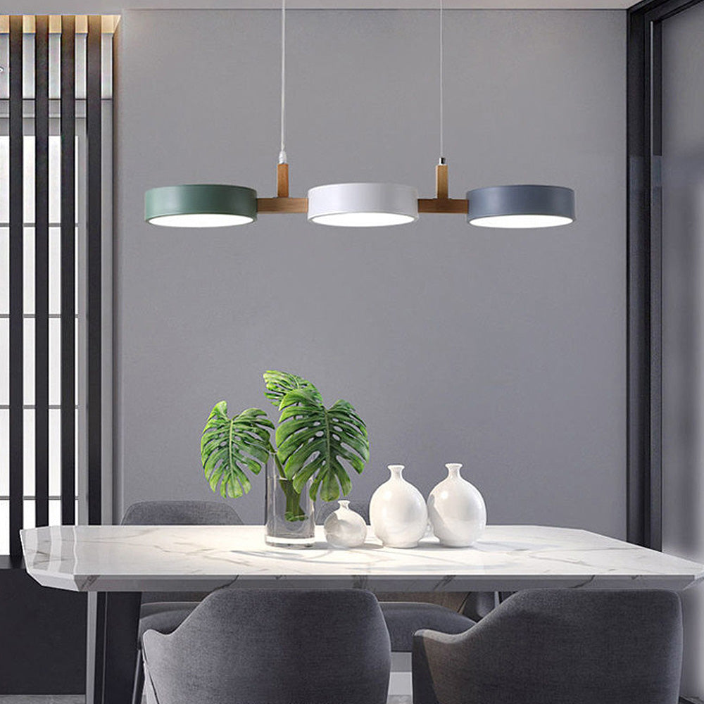 Contemporary Nordic Metal Cylinder Multi Light Pendant
