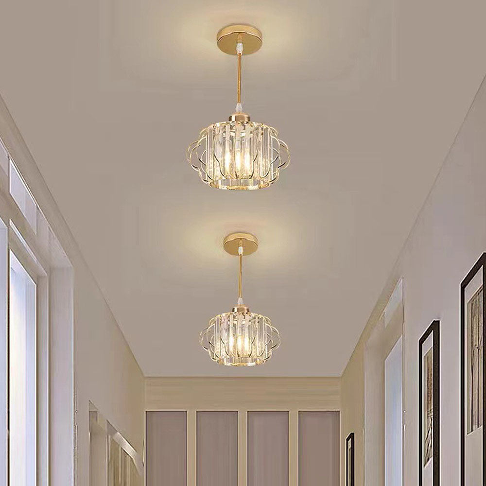 Gold Crystal Hallway Ceiling Light
