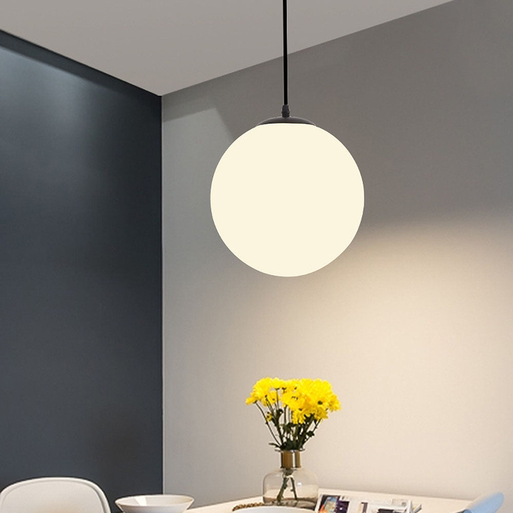 Simple Glass 1 Head Restaurant Pendant Light