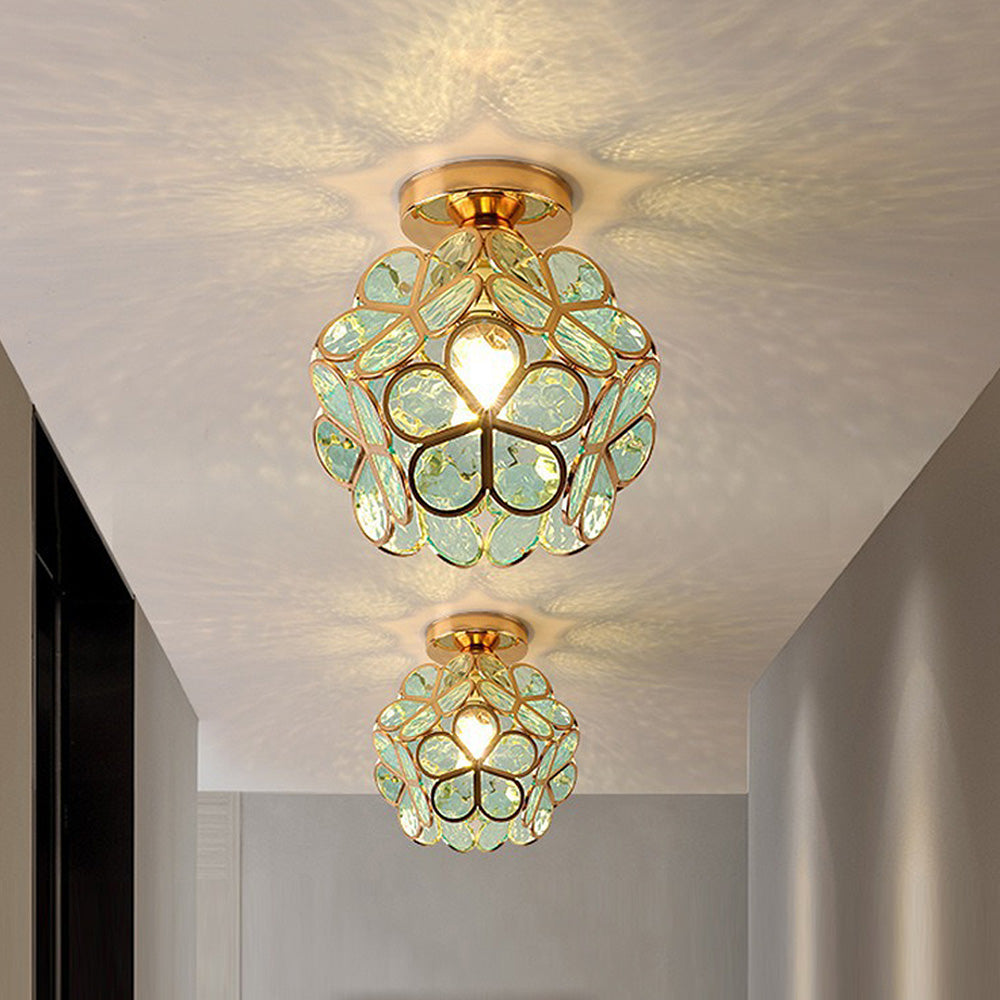 Flowers Style Glass Ceiling Hallway Lighting