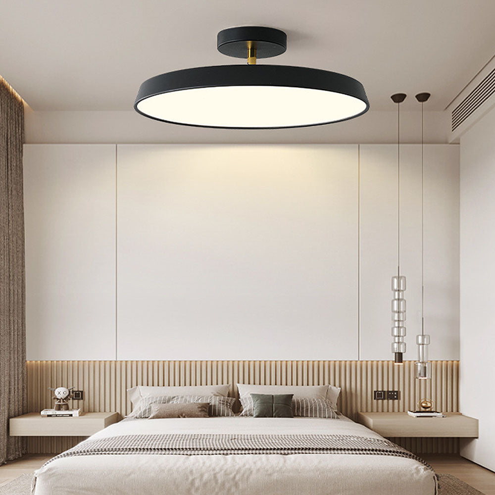 Minimalist White LED Semi-Flush Ceiling Light