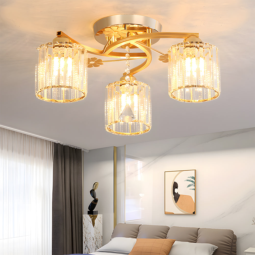 Crystal Luxury Semi Flush Ceiling Light