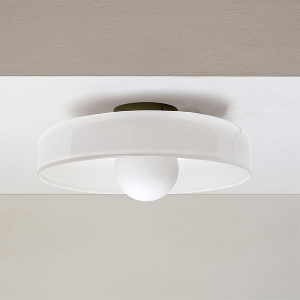 Modern Round Glass Flush Mount Kitchen Ceiling Light