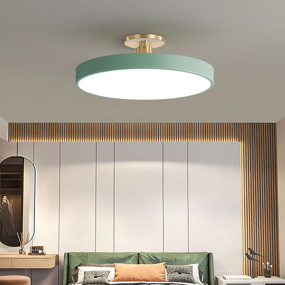 Minimalist Circular LED Semi Flush Ceiling Light