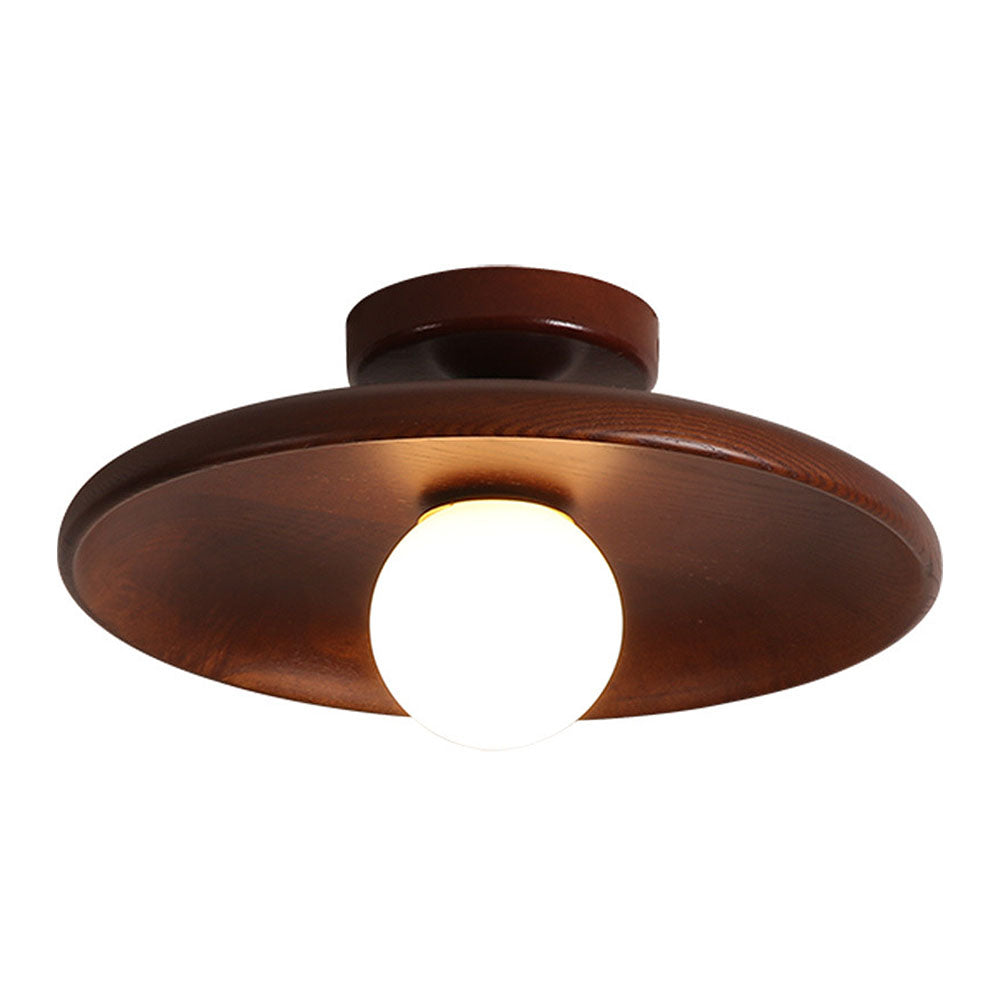 Nordic Wooden Minimalist Round Hallway Ceiling Light