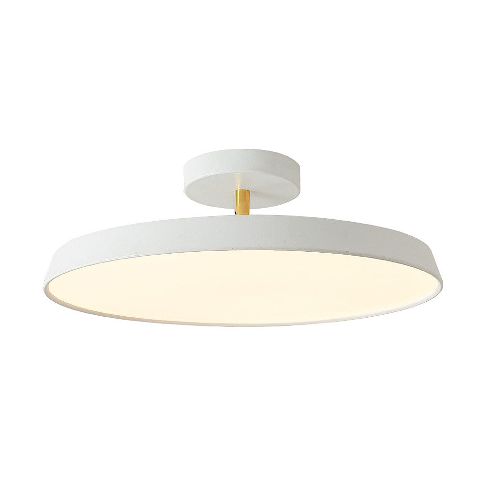 Minimalist White LED Semi-Flush Ceiling Light