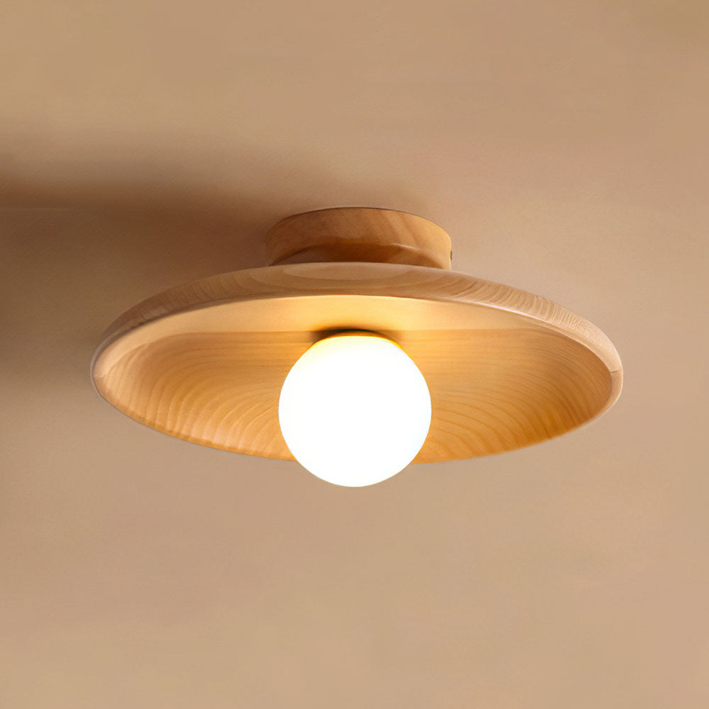 Nordic Wooden Minimalist Round Hallway Ceiling Light