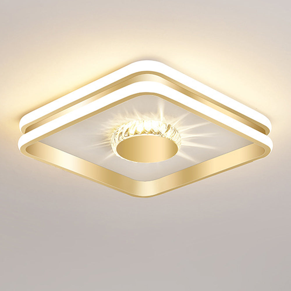 Gold Crystal LED Hallway Ceiling Light