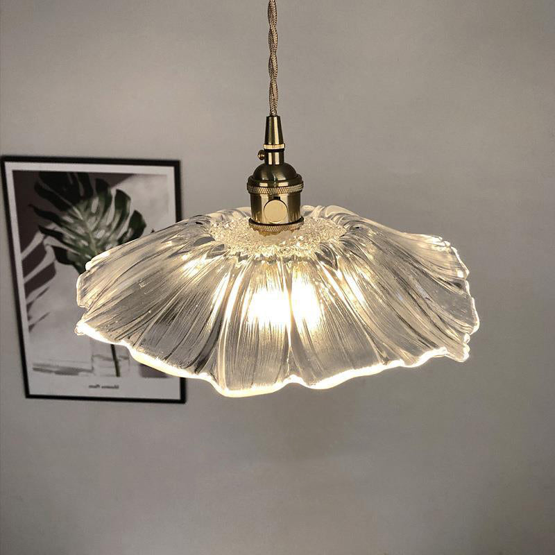 Retro Glass Flower Pendant Light For Dining Room