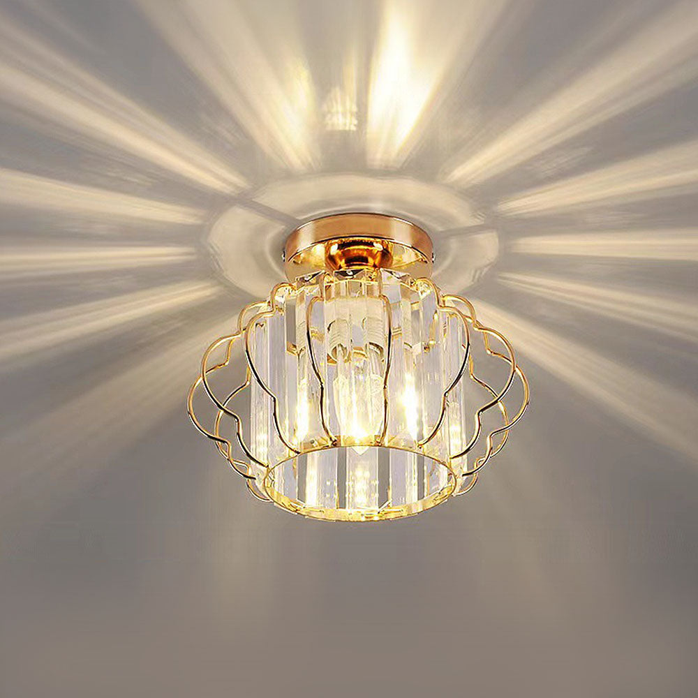 Gold Crystal Hallway Ceiling Light