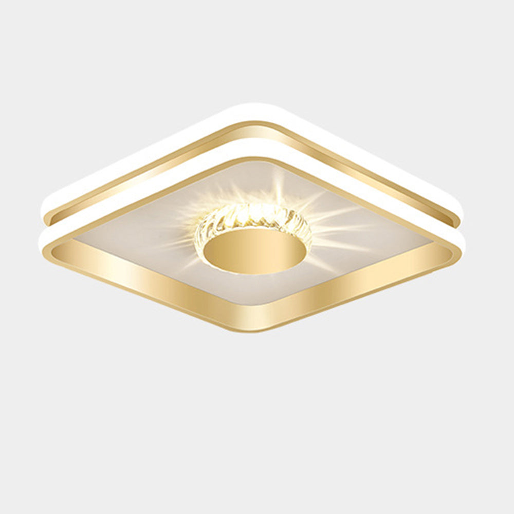 Gold Crystal LED Hallway Ceiling Light