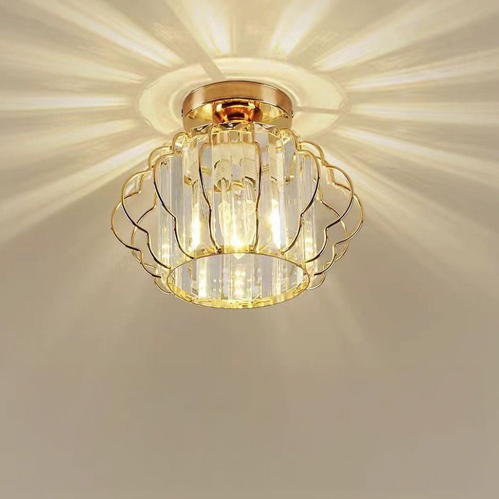 Gold Crystal Hallway Ceiling Light