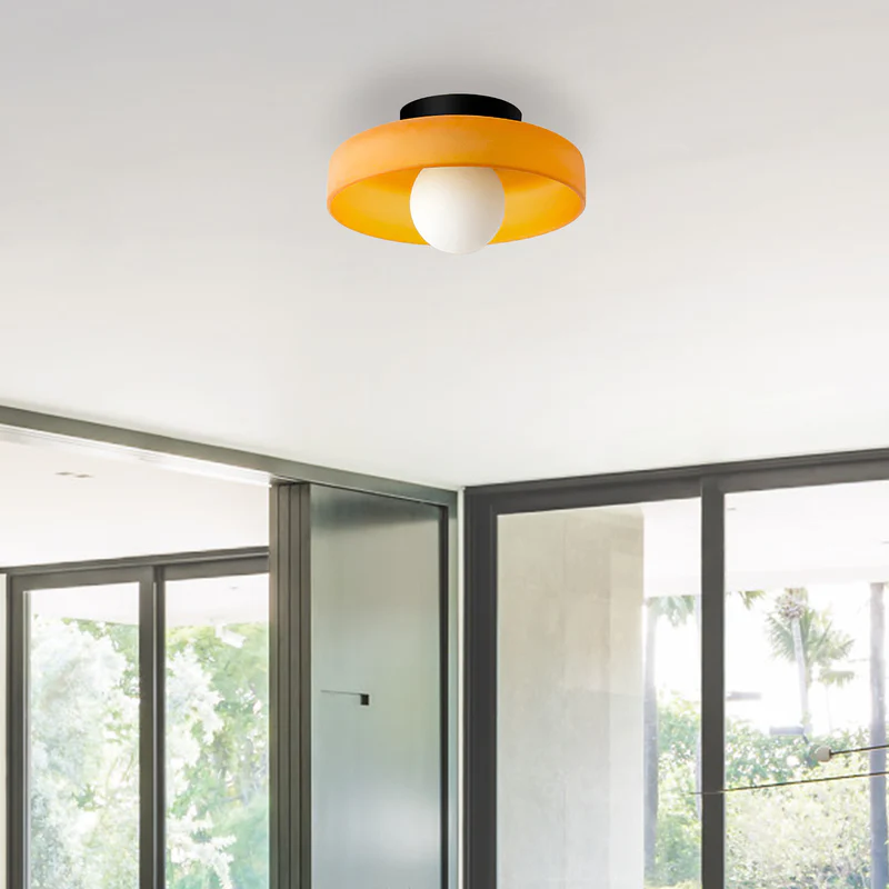 Modern Round Glass Flush Mount Kitchen Ceiling Light