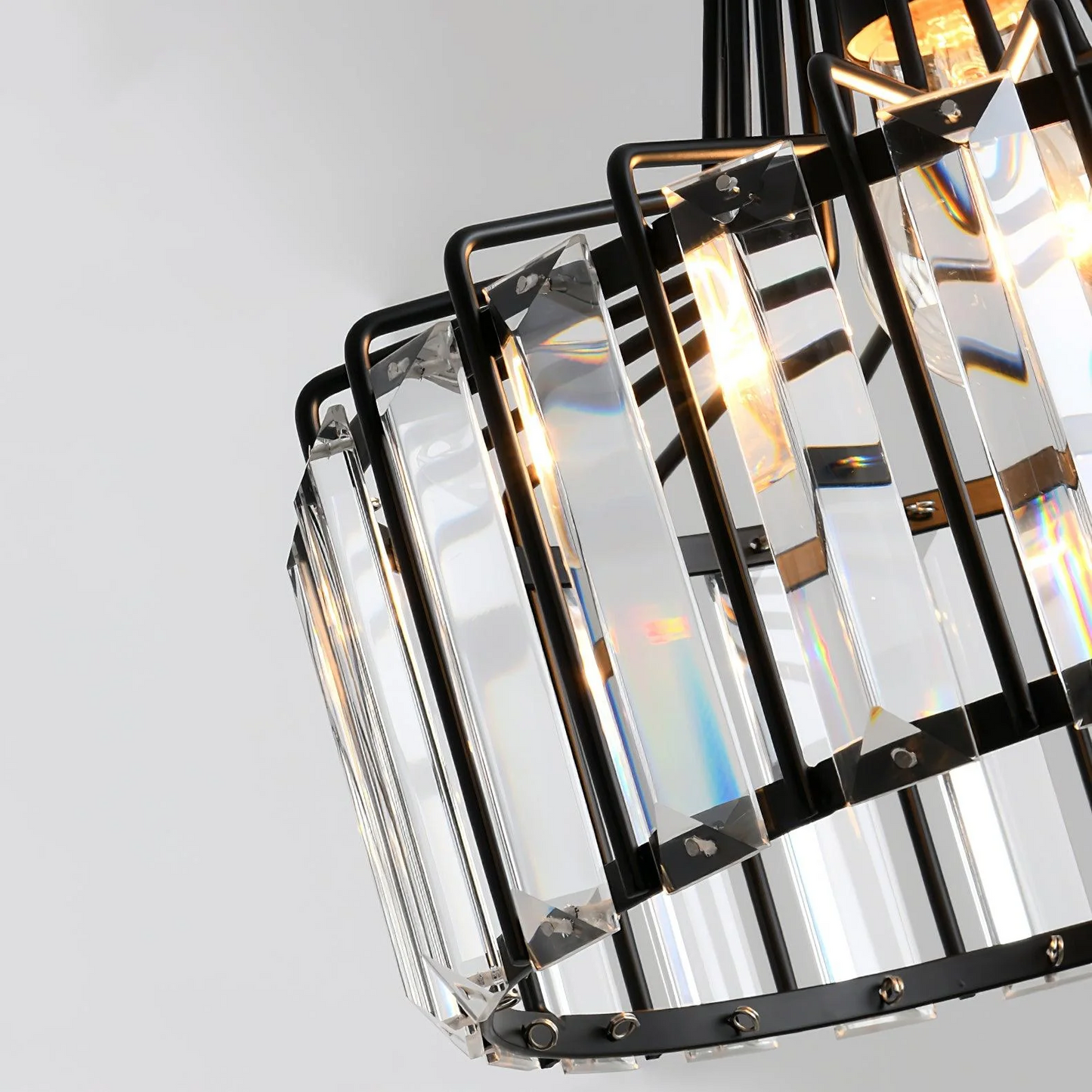 Black Modern Crystal Hanging Pendant Light