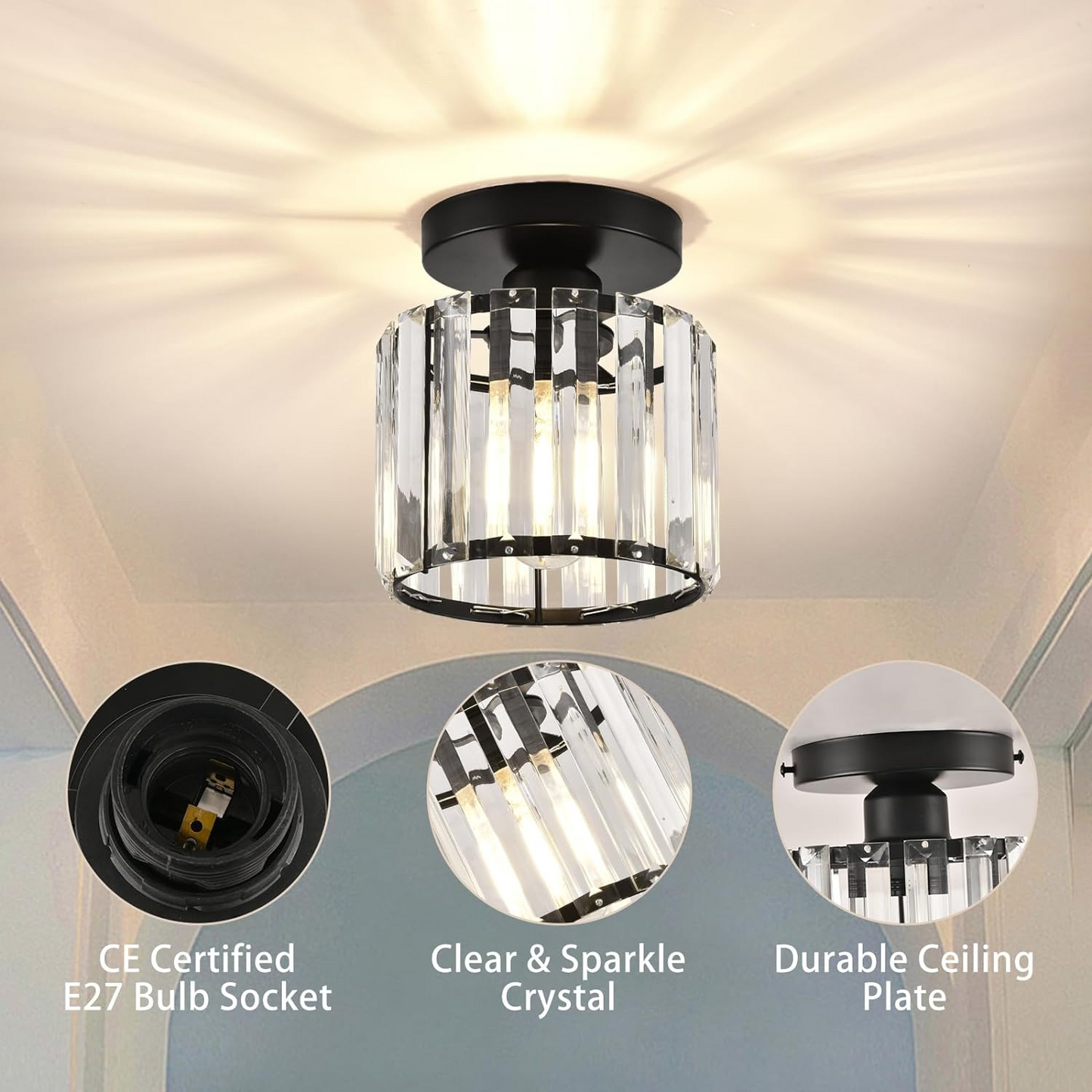 Modern 1-Light Hallway Flush Mount Ceiling Light