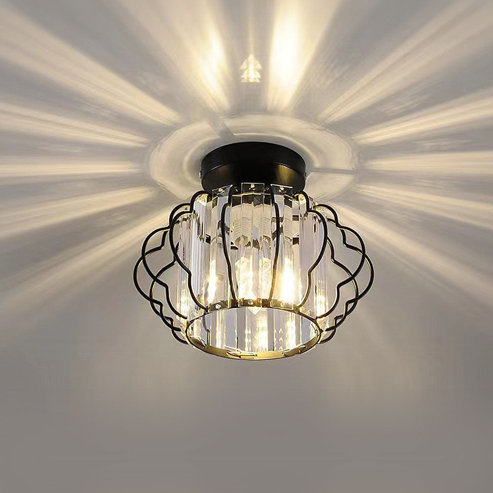 Gold Crystal Hallway Ceiling Light
