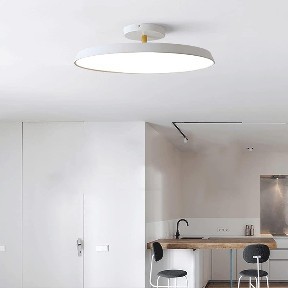 Minimalist White LED Semi-Flush Ceiling Light
