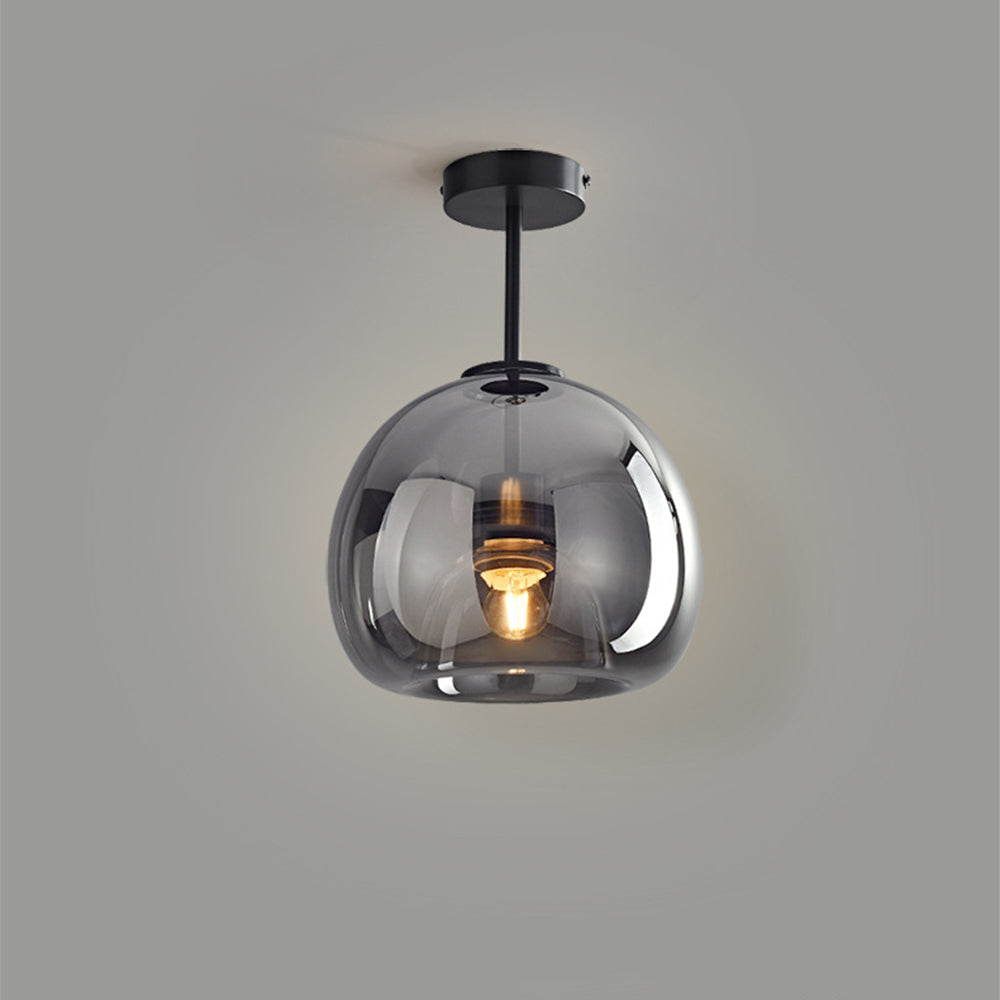 Modern Copper Glass Flush Mount Ceiling Light