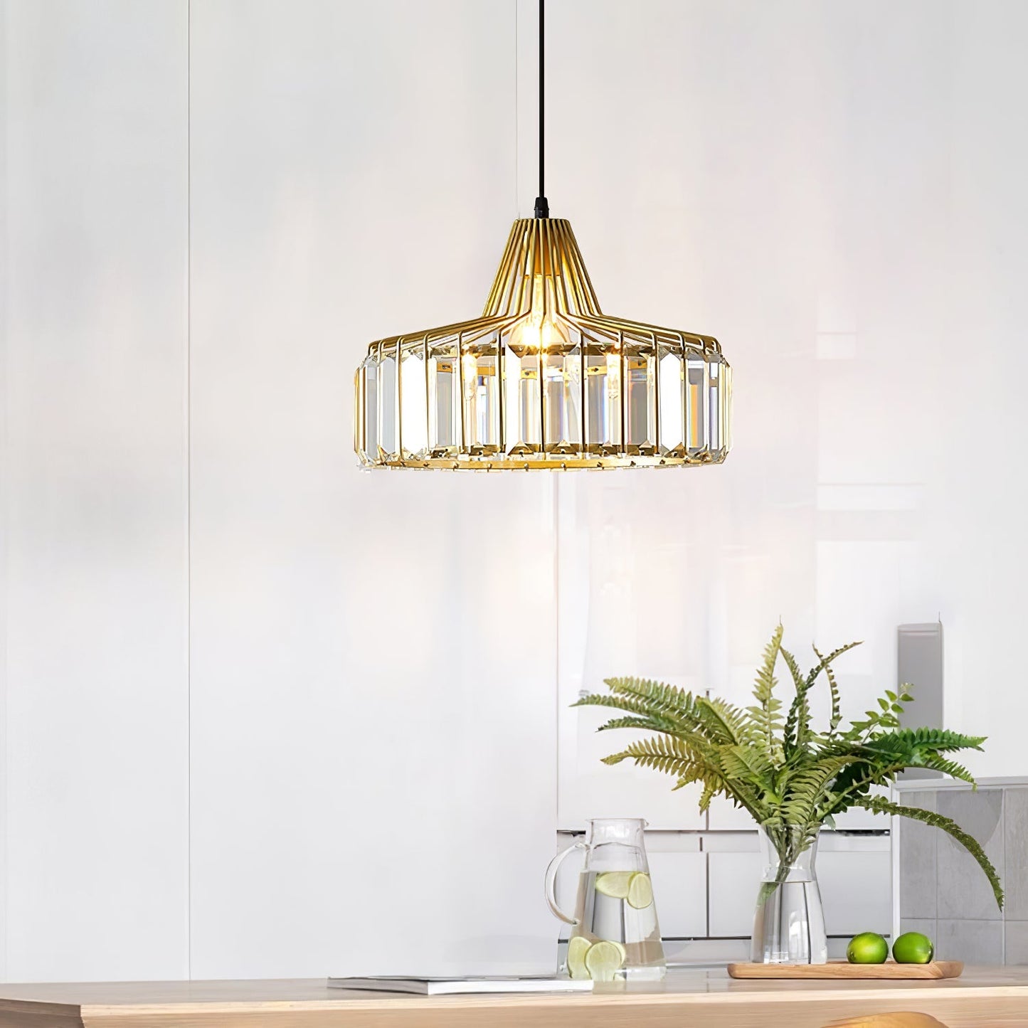 Black Modern Crystal Hanging Pendant Light