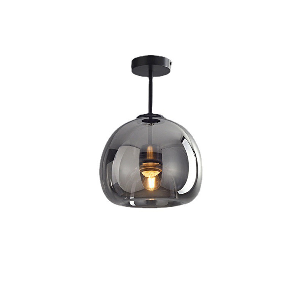 Modern Copper Glass Flush Mount Ceiling Light