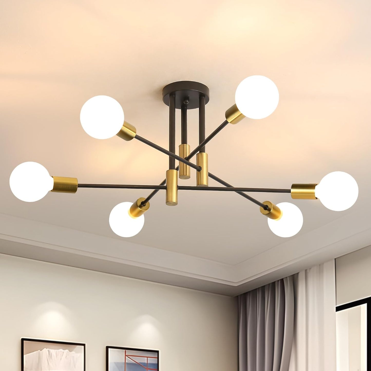 Modern Nordic Black Metal Ceiling Light