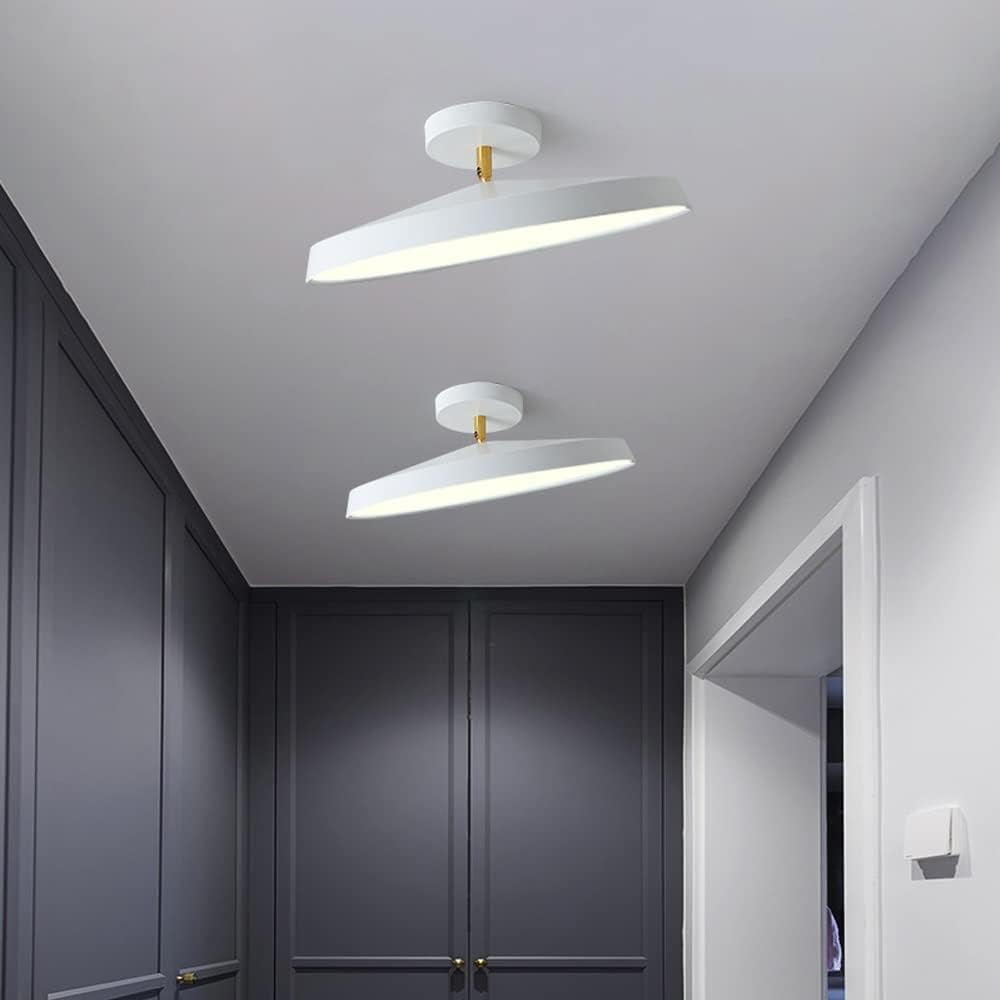 Minimalist White LED Semi-Flush Ceiling Light