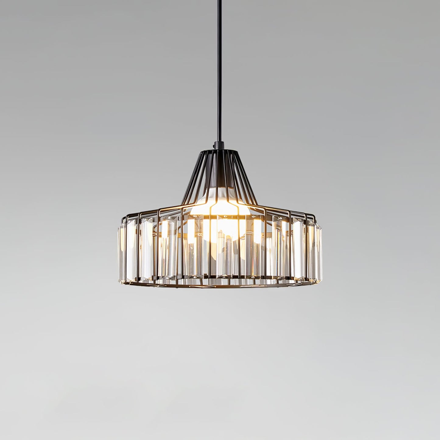 Black Modern Crystal Hanging Pendant Light