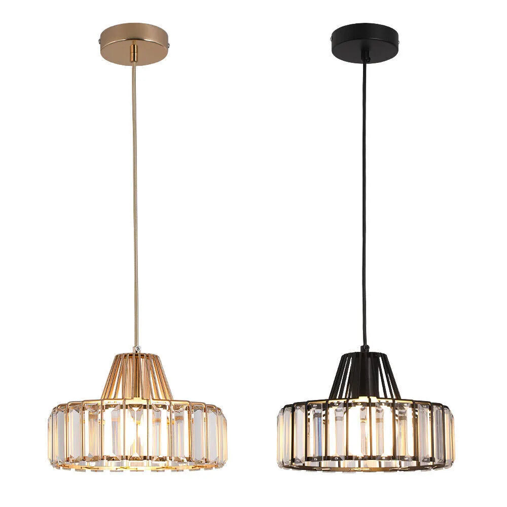 Black Modern Crystal Hanging Pendant Light