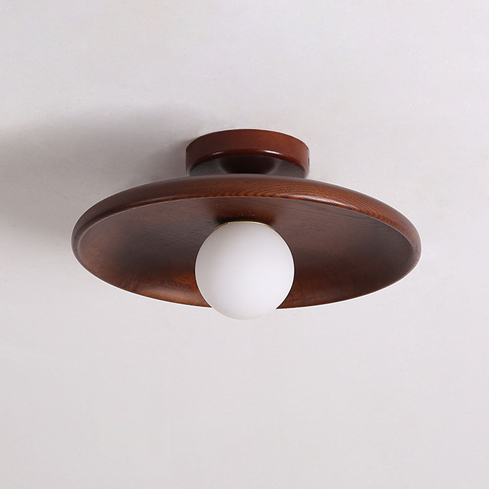 Nordic Wooden Minimalist Round Hallway Ceiling Light