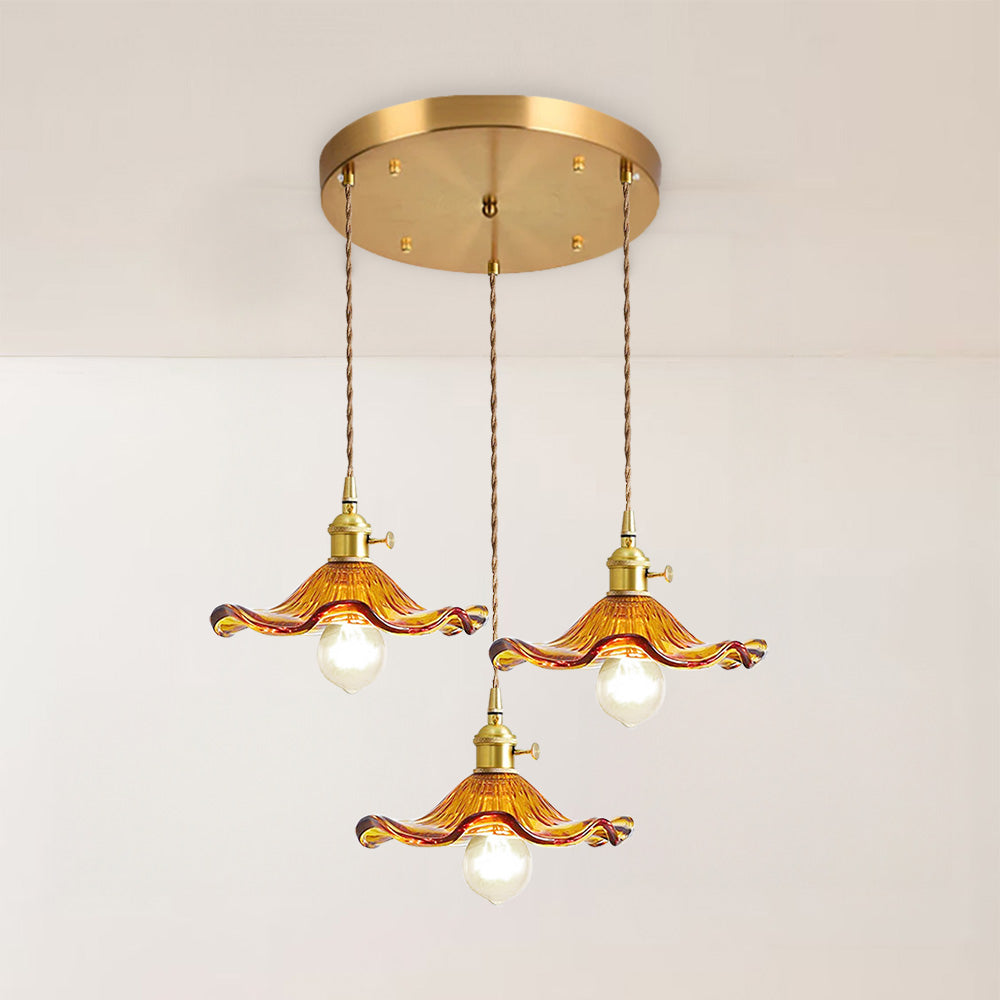 Stylish Hibiscus Flower Glass Pendant Light