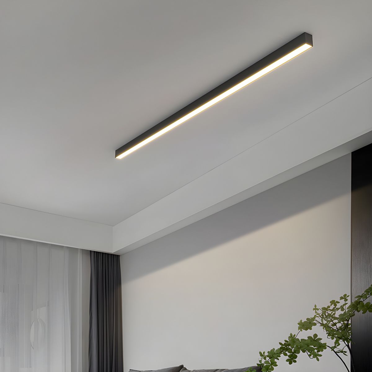 Contemporary Minimalist Long Strip LED Ceiling Lamp