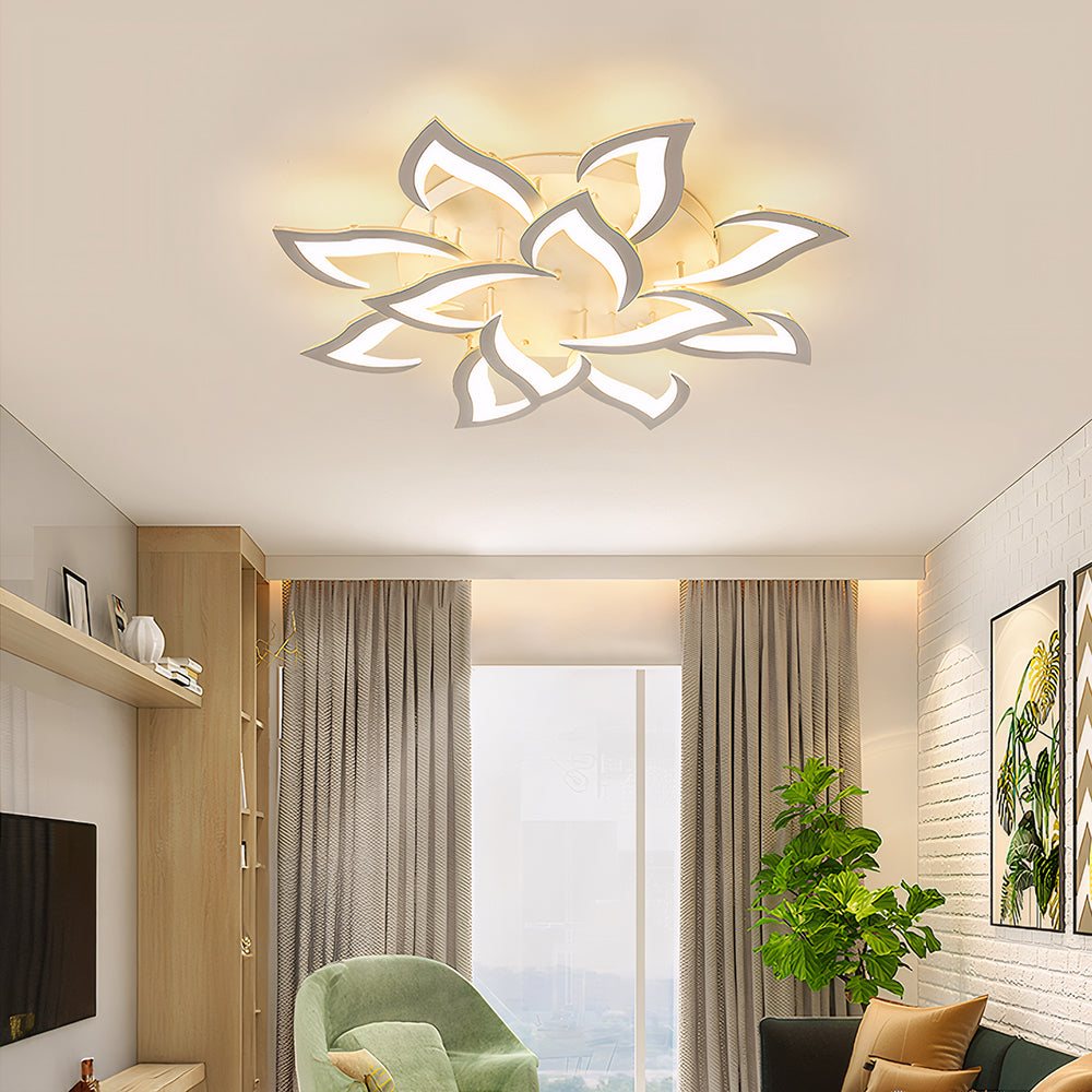 Modern Flower Shaped Metal LED Ceiling Light