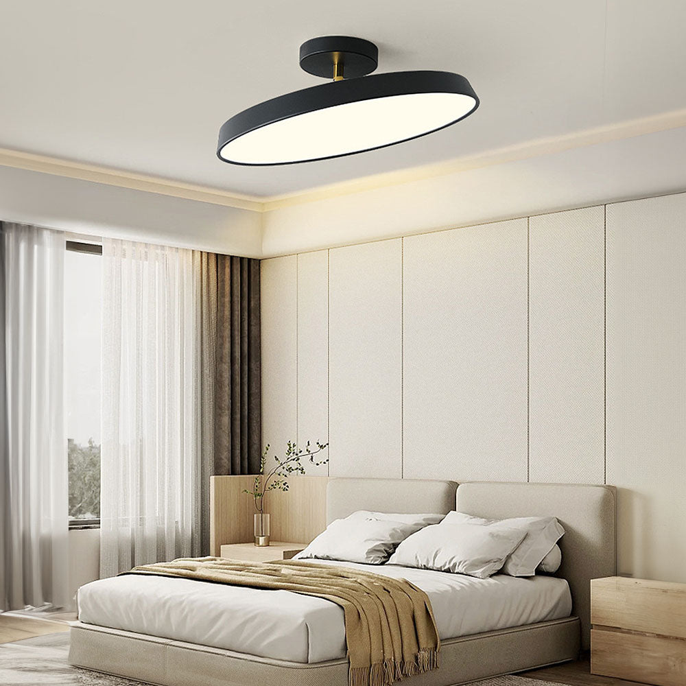 Minimalist White LED Semi-Flush Ceiling Light