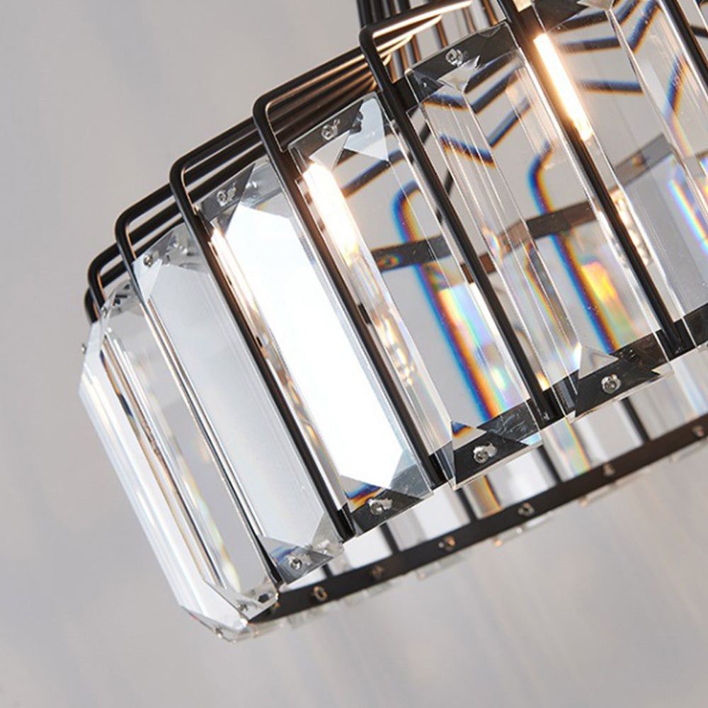 Black Modern Crystal Hanging Pendant Light