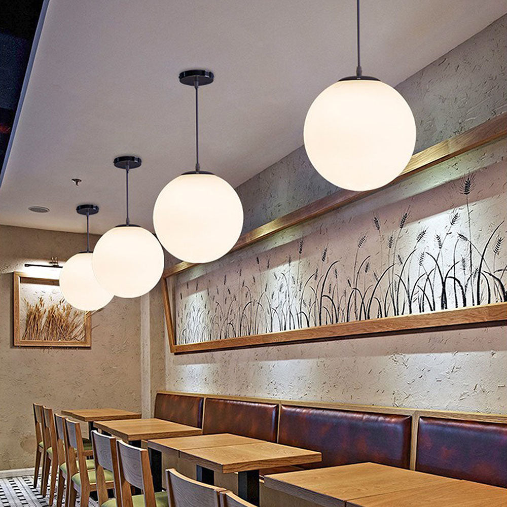 Simple Glass 1 Head Restaurant Pendant Light