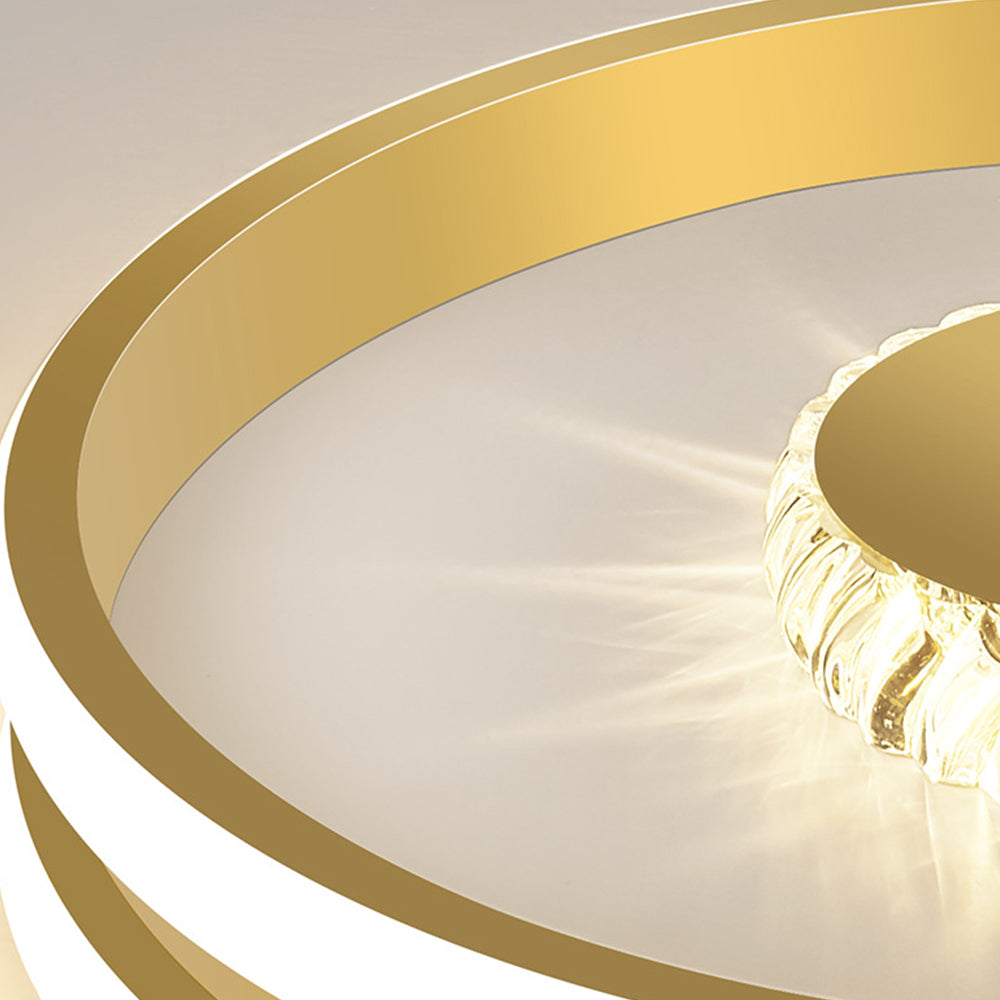 Gold Crystal LED Hallway Ceiling Light