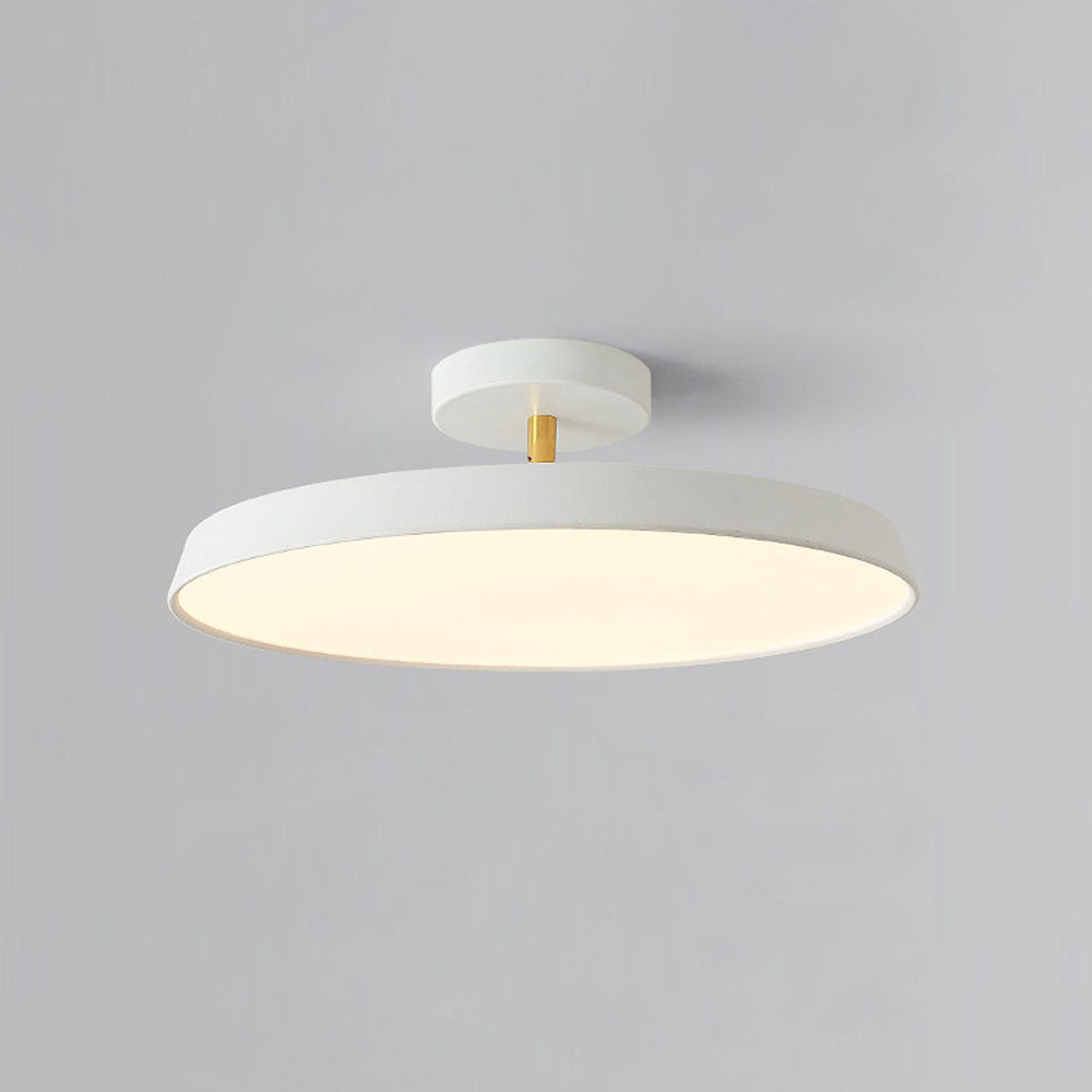 Minimalist White LED Semi-Flush Ceiling Light
