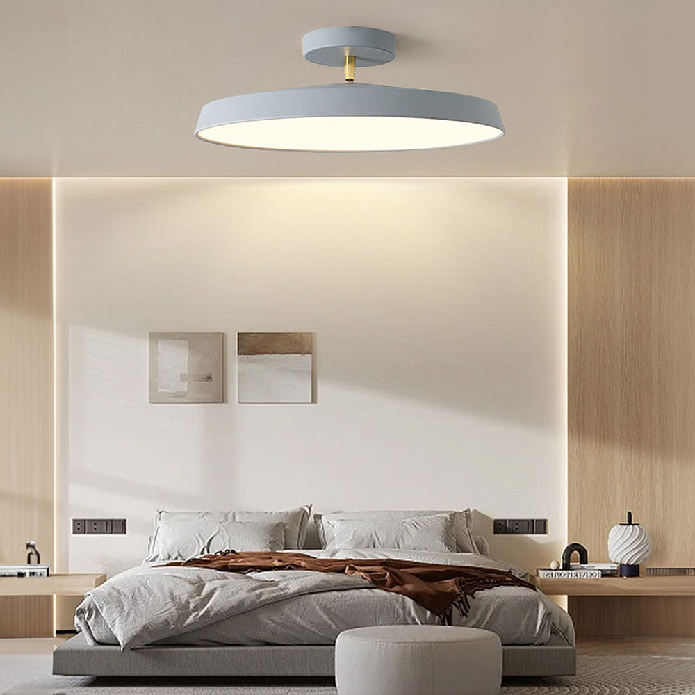 Minimalist White LED Semi-Flush Ceiling Light