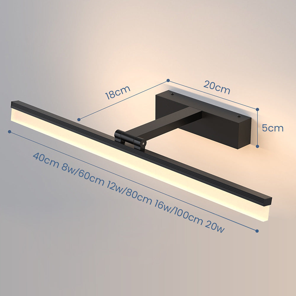 Black Contemporary LED Mirror Bathroom Wall Light