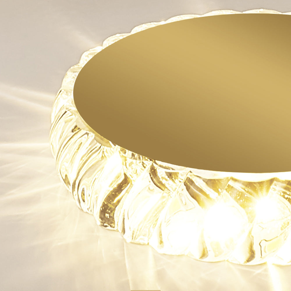 Gold Crystal LED Hallway Ceiling Light